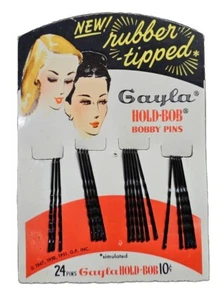 Vintage Rubber Tipped Gayla Hold-Bob Bobby Pins - Picture 1 of 7
