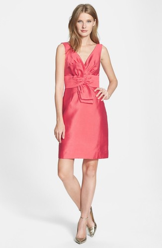 Abito nuovo con etichette Kate Spade miniera misto seta guaina fragola $428 6