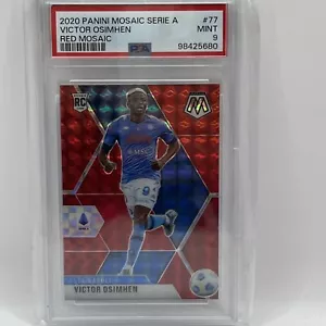 2020-21 Mosaic Serie A Victor Osimhen Red Mosaic Prizm Rookie RC #77 PSA 9 Sk201 - Bild 1 von 2