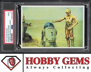 C-3PO R2-D2 PSA 9 1977 Star Wars Topps Yamakatsu Large Droids on Tatooine - Picture 1 of 2
