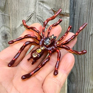 Large Spider Brooch Rhinestone Spider Brooch Halloween Brooch Spider Pin - Picture 1 of 6