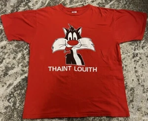 Vintage Sylvester St. Louis Thaint Louith Shirt XL Red Single Stitch Jostens USA - Picture 1 of 8