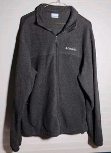 Columbia Jacket Mens L Gray Full Zip Fleece Jacket Soft Shell Zippered Pockets - Picture 1 of 6