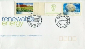 2004 energía renovable (2 x 50c estampillas de P&S AUSPOST #A) FDC - Perth WA 6000 PMK - Imagen 1 de 1