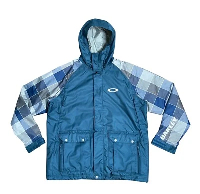 Oakley Men’s Small Bonk Jacket Loose Fit Blue Plaid Excellent condition - Image 1 of 4