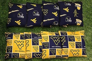 Cornhole Bean Bags Set of 8 ACA Regulation Bags WEST VIRGINIA MOUNTAINEERS - Picture 1 of 2