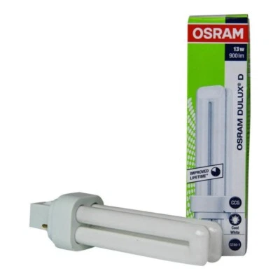 OSRAM DULUX D 13W/840 2 PIN LAMPADINA FLUORESCENTE LUCE BIANCA 4000 K G24D-1