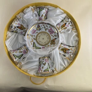 CC & T Coffee/Tea Set for 6, Butterfly Pattern NWT - Picture 1 of 3