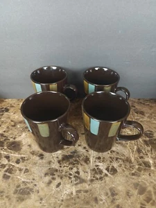 Pfaltzgraff Mugs Cayman Coffee Tea Everyday Set of 4 Dark Brown 4.25"x3.5" - Picture 1 of 9