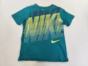 The Nike Tee Athletic Cut Boys Youth L Drifit Blue Spell Out Logo active TShirt - Picture 1 of 9