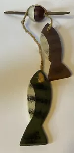 Fisch Bobber Hängedeko Stück Strand/Maritim Holz 2er Set - Bild 1 von 7