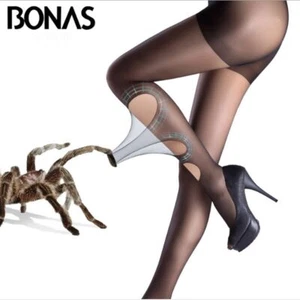Spider Tear Resistant Nylon Tights Women Breathable Black Pantyhose Solid Tight - Picture 1 of 16