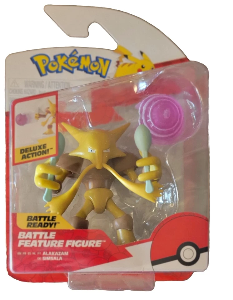 2023 Jazwares Alakazam Pokemon Battle Feature Action Figure - Psychic Blast