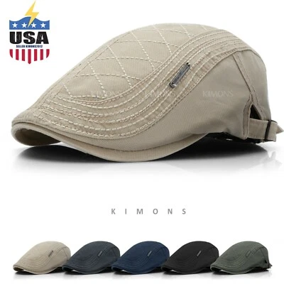 Gorra Gatsby de algodón lavado para hombre sombrero de hiedra golf conducción verano taxista plano noticiero Foto 1 de 4