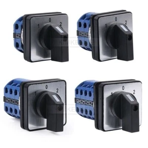 Universal 3 Position 1-0-2 Rotary Cam Changeover Switch 20A 48x48mm New - Picture 1 of 9