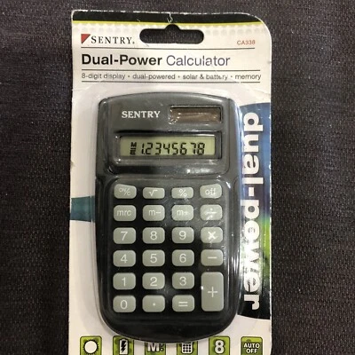 SENTRY Dual-Power Calculator CA338 - NEW - Image 1 of 4