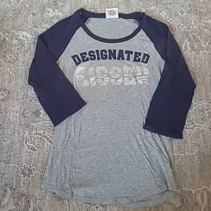 Victoria's Secret PINK NY Yankees Kisser Tee Shirt Small S Pullover Top Baseball - Picture 1 of 7