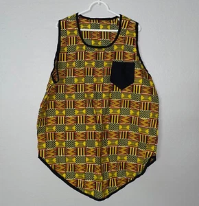 Cool design Pattern African Ghana ? Handmade Home hand Made TANK top shirt XL L - Picture 1 of 5