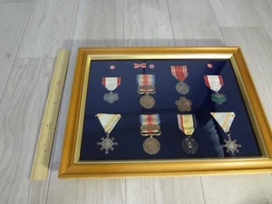 WWII Japanese Treasure Training winner Shooting Manchuria .etc set medal frame - Picture 1 of 24
