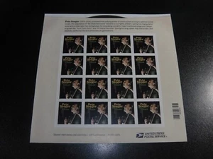 USA 2022 Sc#5708 Pete Seeger musicista PER SEMPRE foglio imperf/16 francobolli MNH XF - Foto 1 di 1