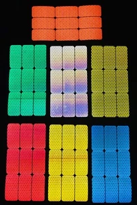 9 Oralite Reflective 1.5" x 3" V98 Reflector Rectangles (Many Vivid Colors) - Picture 1 of 12