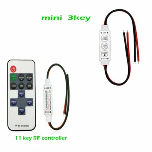 DC12V-24V Mini LED Controller Dimmer For LED Strip 5050 3528 Wireless RF Remote - Picture 1 of 4