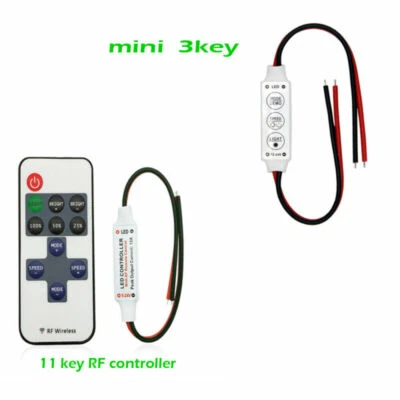 DC12V-24V Mini LED Controller Dimmer For LED Strip 5050 3528 Wireless RF Remote - Image 1 of 2
