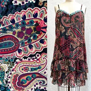 Target Xhilaration Red Multi-Color Paisley Tiered Flounce Sundress Sz XL NWT - Picture 1 of 18