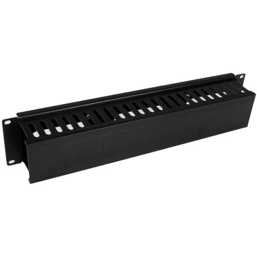 StarTech CMDUCT2U 2U Horizontal Finger Duct Rack Cable Management Panel w Cover - Image 1 of 1