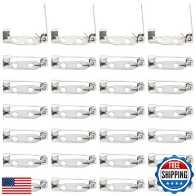 CEEYSEE 200 Pieces Silver Bar Pin Backs 20mm Locking Pins for Jewelry Making, - Image 1 of 4