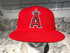 MLB LOS ANGELES Angels New Era Authentic On-Field 59FIFTY Fitted Sz 8 Hat Red