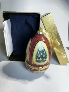 Valerie Parr Hill Mr. Christmas Music Box Porcellana Uovo Rosso Ornamento Nuovo in Scatola - Foto 1 di 8