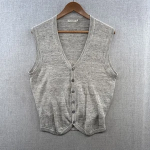 SuitSupply Linen Cardigan Vest Mens Small Gray Button Up Casual Lightweight** - Picture 1 of 14