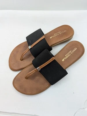 Andre Assous Sandals Women's US size 9 'Nice Neutral Feather weight' Black Thong Foto 1 de 4
