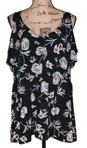 TORRID - Sexy Túnica Peplum Negra Floral Hombro Frío - Para Mujer Talla 2X - Imagen 1 de 3