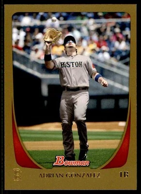 2011 Bowman Gold Adrian Gonzalez Boston Red Sox #87 - Image 1 of 2