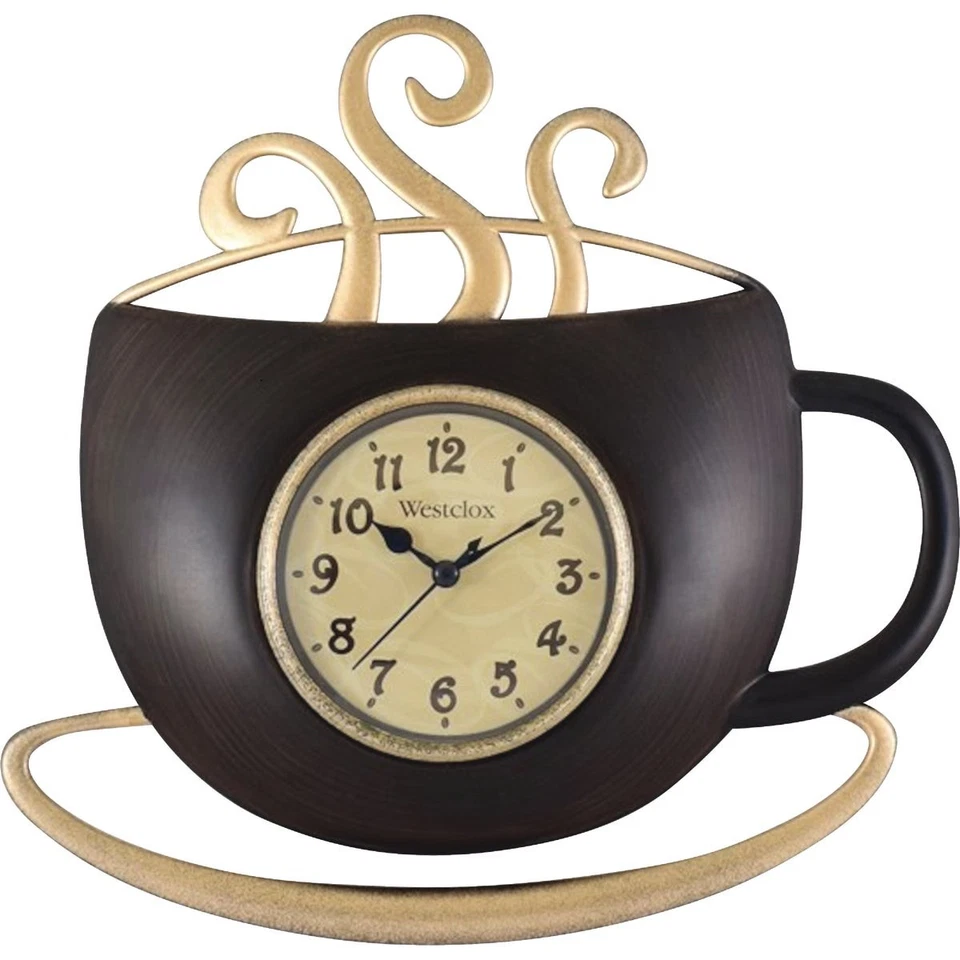 Westclox 12,5 pulgadas Reloj de pared taza café 32231 Westclox 32231 844220013972 marco: Foto 1 de 1