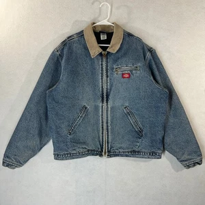 Vintage Dickies Detroit Denim Jacket Work Coat Lined Men's Size 2XL 90s - Picture 1 of 21
