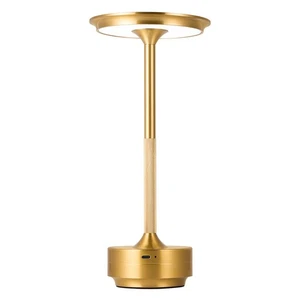 3 Color Table Lamp Metal Usb Black Gold Dimmable With Touch Control Rechargeable - Picture 1 of 13