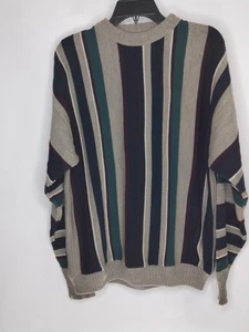 Sutter & Grant Adult Men's Size Large Striped Pullover Sweater 100% Acrylic  - Picture 1 of 3