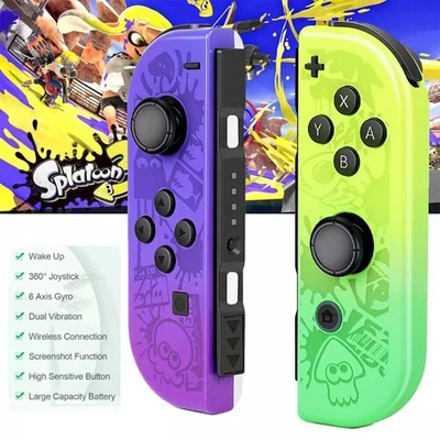 For Nintendo Switch Joy Con Controller Wireless 1 Pair Gamepad Joypad Splatoon 3