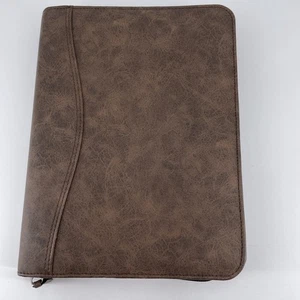 Covey Temporizador de Día 7 Anillos Marrón Cremallera Carpeta Organizador Planificador 11" x 7" Pestañas Mensuales - Imagen 1 de 19