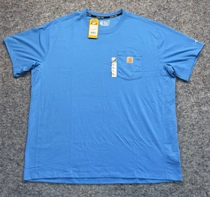 Carhartt Force Tee Shirt Men’s XXL Blue Relaxed Fit Midweight UPF 25+ Dry Fast - Picture 1 of 9