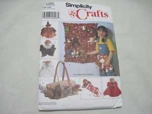 Simplicity Crafts #7695 9" Bean Bag Animal Clothes Apron Sleeping Bag Toys UNCUT - Picture 1 of 8