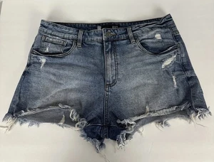 KUT From The Kloth JANE High Rise Short Distressed ausgefranster Saum abgeschnitten Denim 10 SCHÖN - Bild 1 von 7