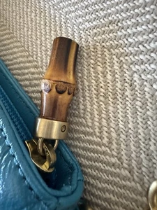 Talbots blau Leder Handgelenktasche Geldbörse Party Abendessen Kreditkartenfächer Zubehör - Bild 1 von 14