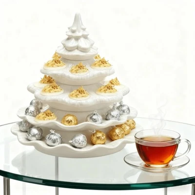 Árbol de Navidad Deviled Egg, Plato de Huevo Deviled de Cerámica, Reutilizable Foto 1 de 4