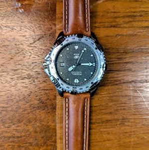Fossil Uhr Herren Edelstahl Silber Datum Leder Braun Water Res 50m Grau Quarz - Bild 1 von 6