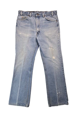 Jeans Levis Vintage Años 80 Naranja Tab 517 Bootcut Azul Envejecido Denim Para Hombres 36x32 Foto 1 de 4