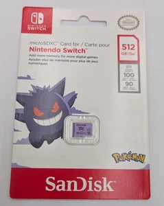 SanDisk Nintendo Switch 512GB Pokemon: MicroSD 100 Mbps Memory Card - Picture 1 of 2